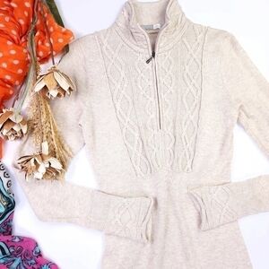 Athleta Beige Organic Cotton Wool Blend  Dress Sz Xs
